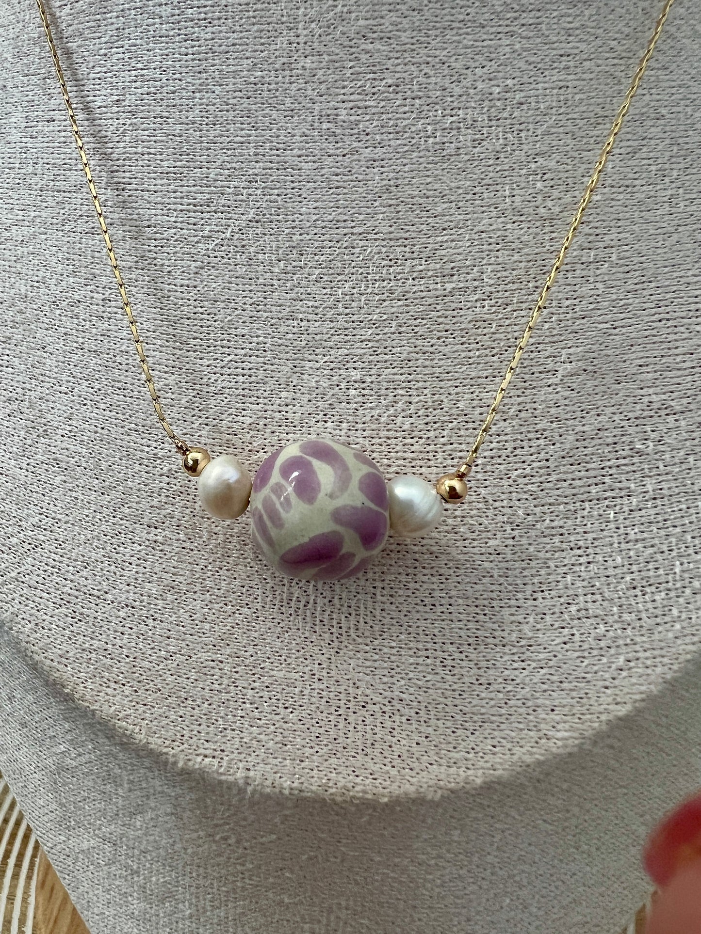 Maria Talavera and Pearl 14k Gold Plated Necklace