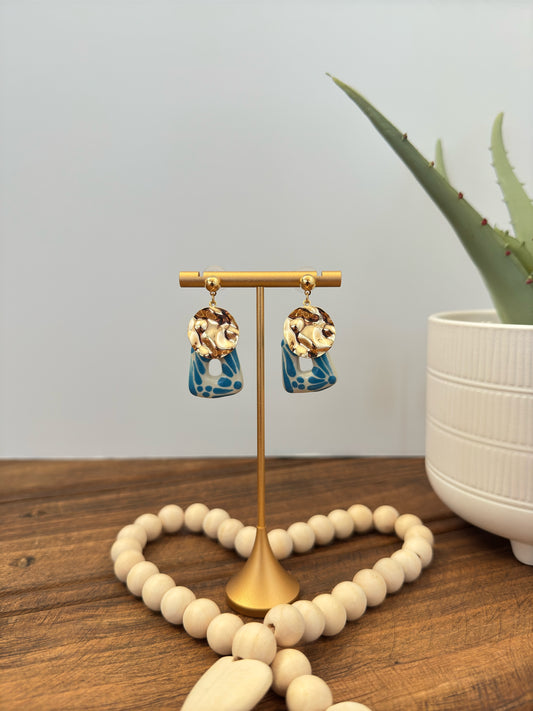 Lupita Earrings 14K Gold Plated Talavera