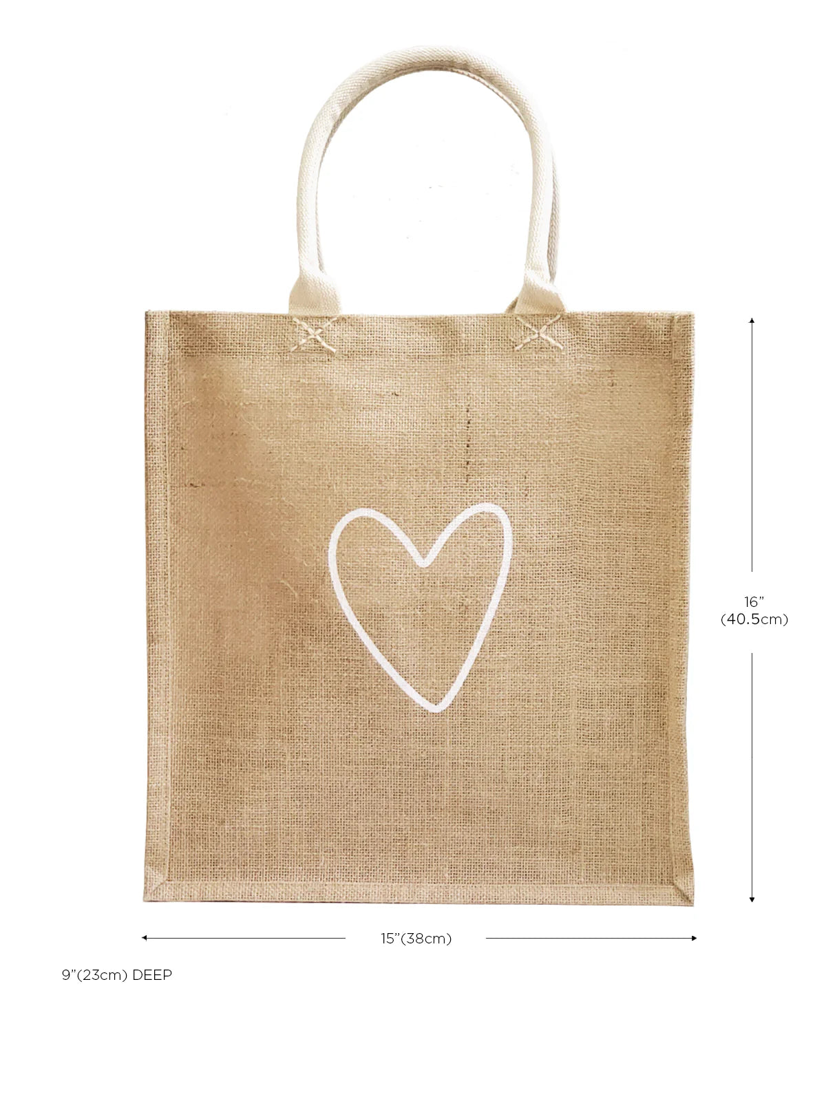 Mercado Tote- Handmade Burlap Jute Canvas Tote Market Bag - Love- Lined