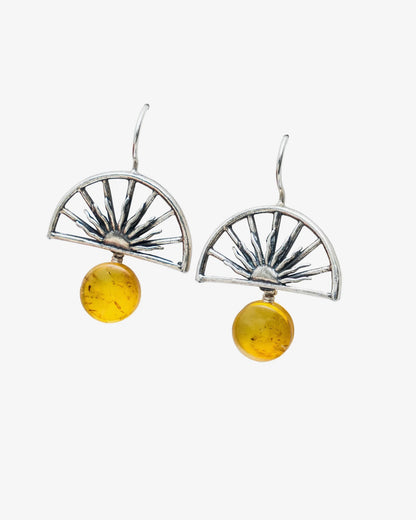 Ray of Sunshine Sterling Silver Earrings – Handmade Mexican Celestial Jewelry by Gabriela Sánchez