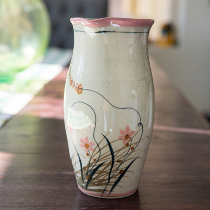 Hand Painted Tonala Ceramic Pitcher – Mexican Folk Art Floral Jug by Teresa Duran 9.5”