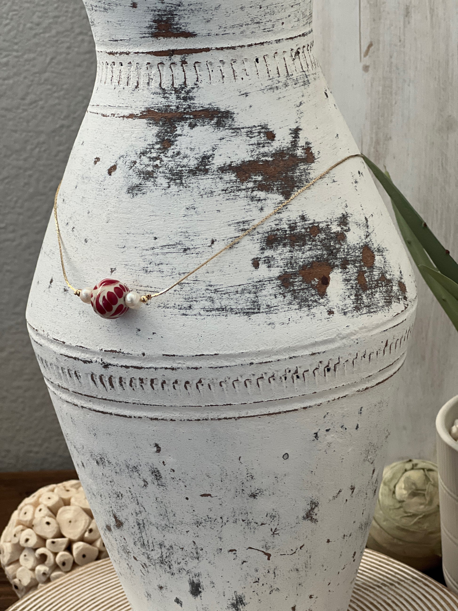 Maria Talavera and Pearl 14k Gold Plated Necklace