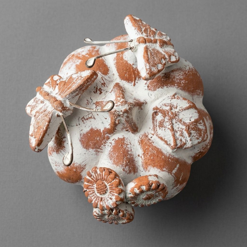 Handmade Mexican Pumpkin Décor from Tonalá – Floral & Butterfly Folk Art Accent
