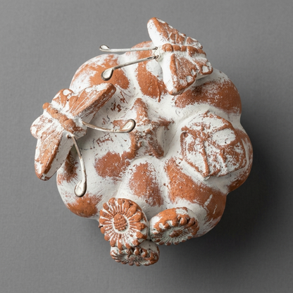 Handmade Mexican Pumpkin Décor from Tonalá – Floral & Butterfly Folk Art Accent