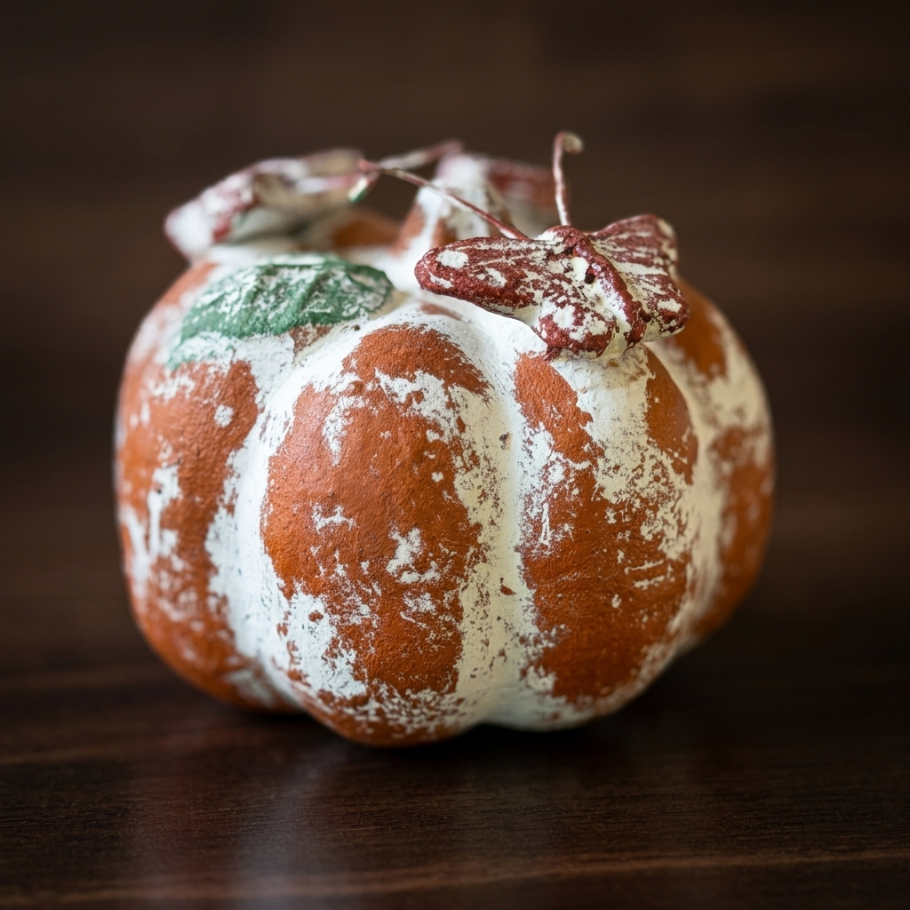Handmade Mexican Pumpkin Décor from Tonalá – Floral & Butterfly Folk Art Accent