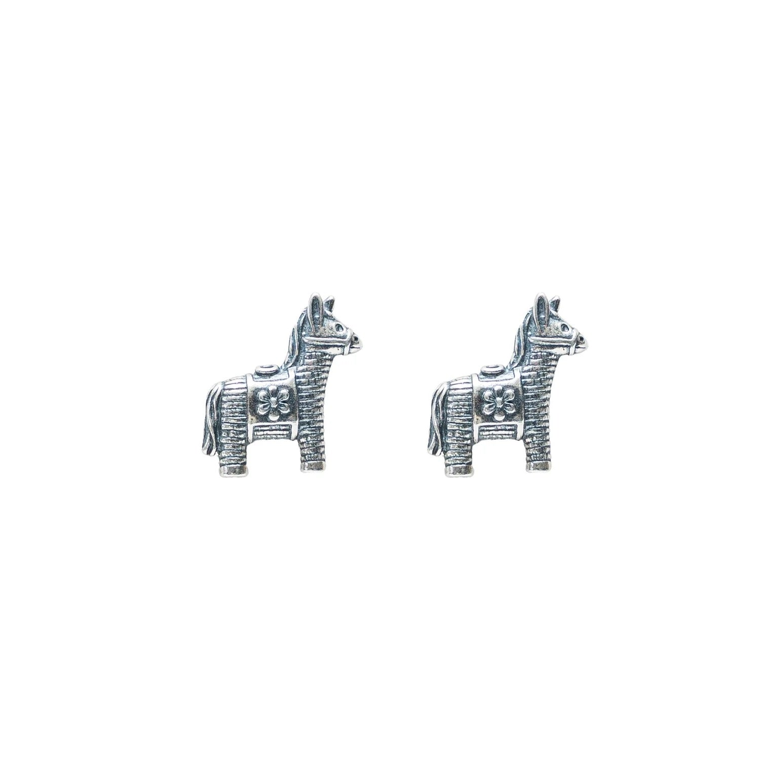 Silver burro earrings