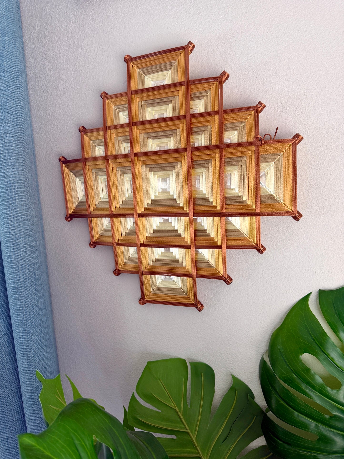 Handmade Liquid Gold mandala wall art by Oaxacan art