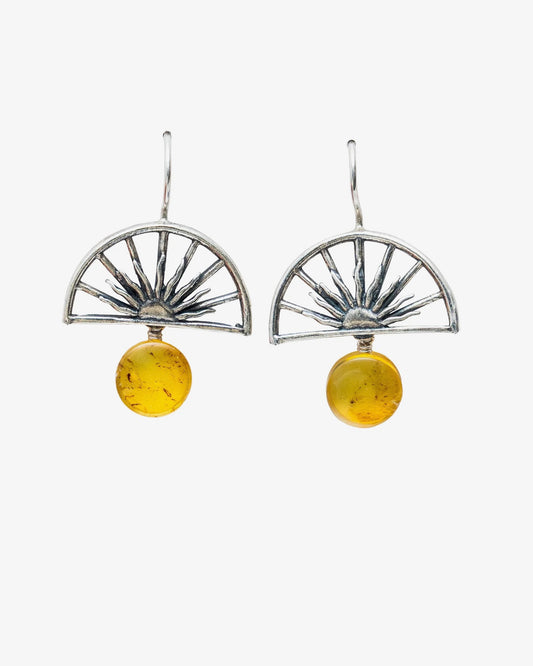 Ray of Sunshine Sterling Silver Earrings – Handmade Mexican Celestial Jewelry by Gabriela Sánchez