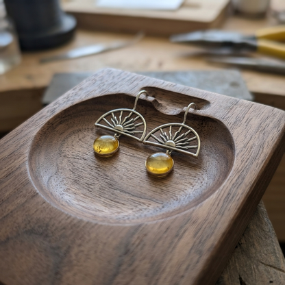 Ray of Sunshine Sterling Silver Earrings – Handmade Mexican Celestial Jewelry by Gabriela Sánchez