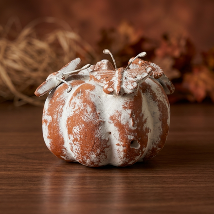 Handmade Mexican Pumpkin Décor from Tonalá – Floral & Butterfly Folk Art Accent