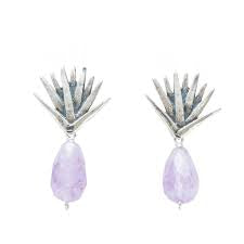 Agave Amethyst Earrings – Handmade Mexican .925 Sterling Silver