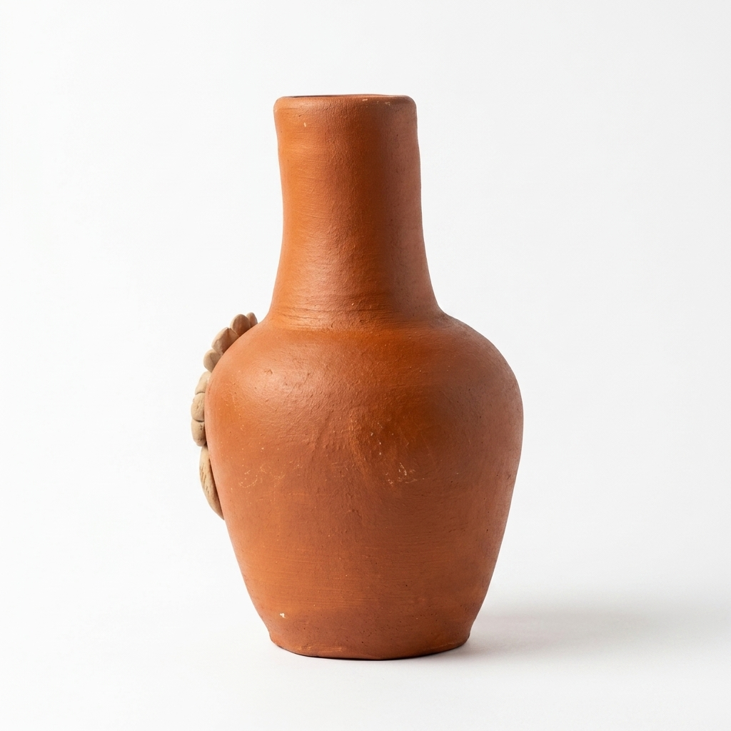 Handmade Oaxacan Clay Chimney Incense Burner | Santa María Atzompa Flower Heart Candle Holder