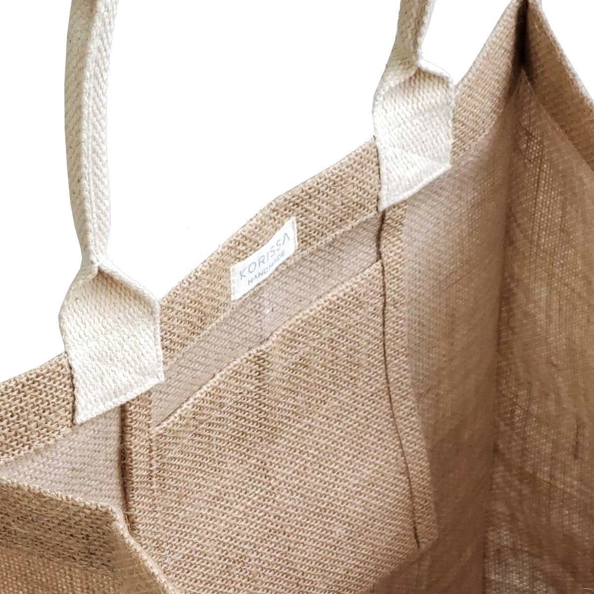 Handmade Burlap Jute Tote l Market Bag - Love- Unlined