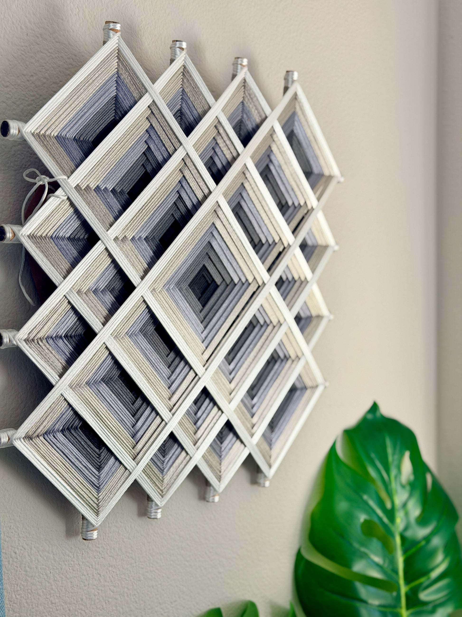 Sacred geometry wall hanging handcrafted in Oaxaca, Mexico by Cuicari Mandalarte for modern home décor