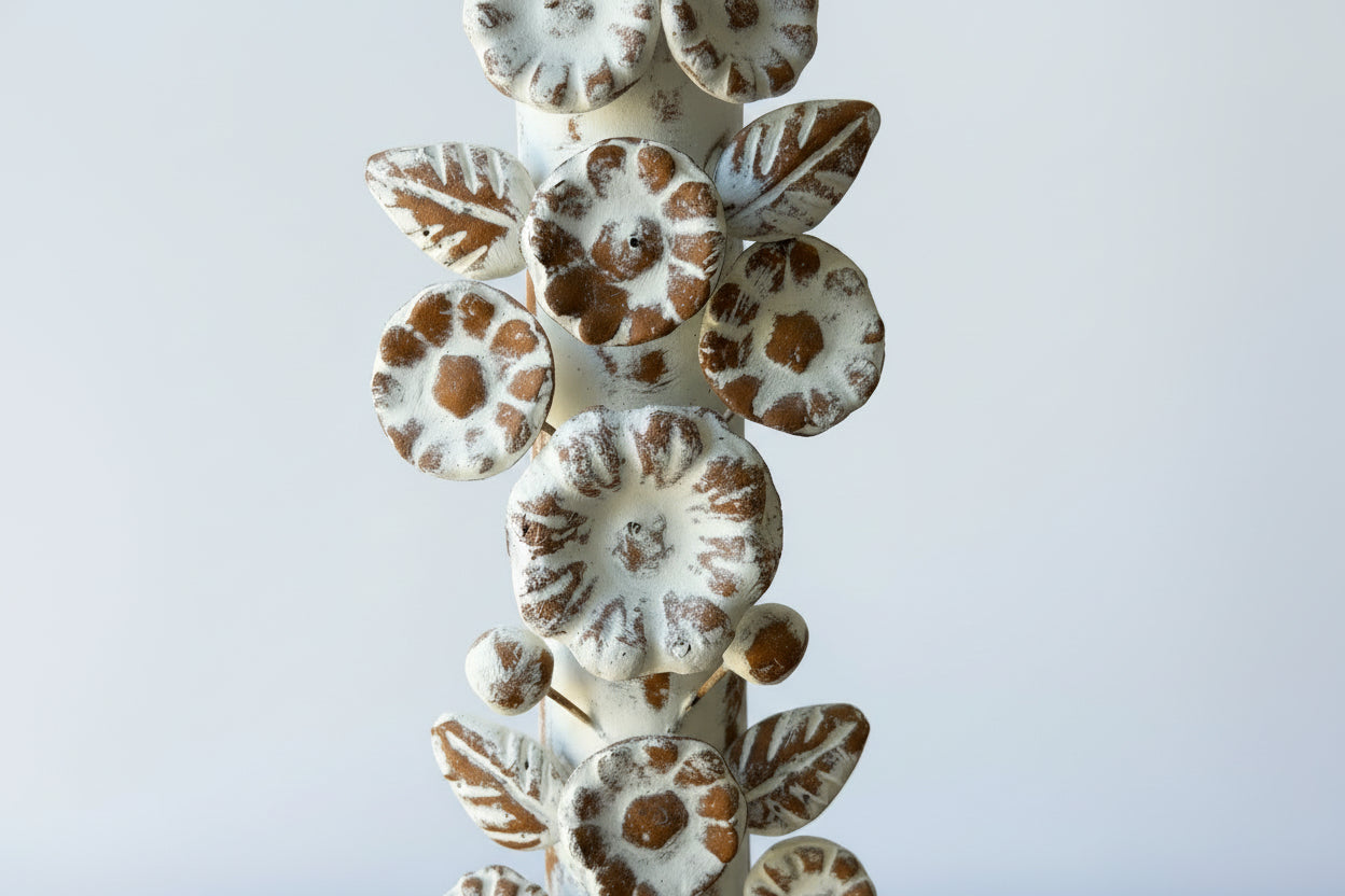 Handmade Day of the Dead Skull Candlesticks – Mexican Floral Calavera Candle Holders Set of 2