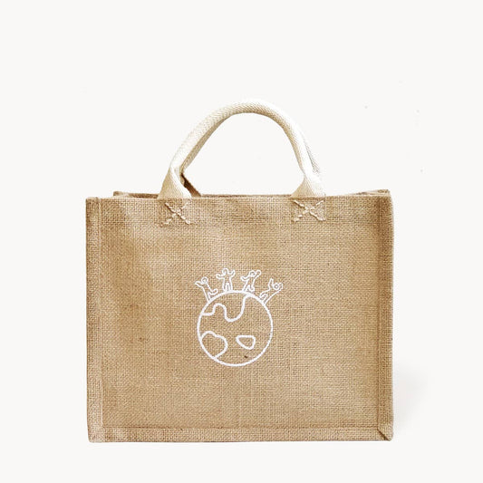 Handmade Burlap Jute Tote l Gift Bag - Earth