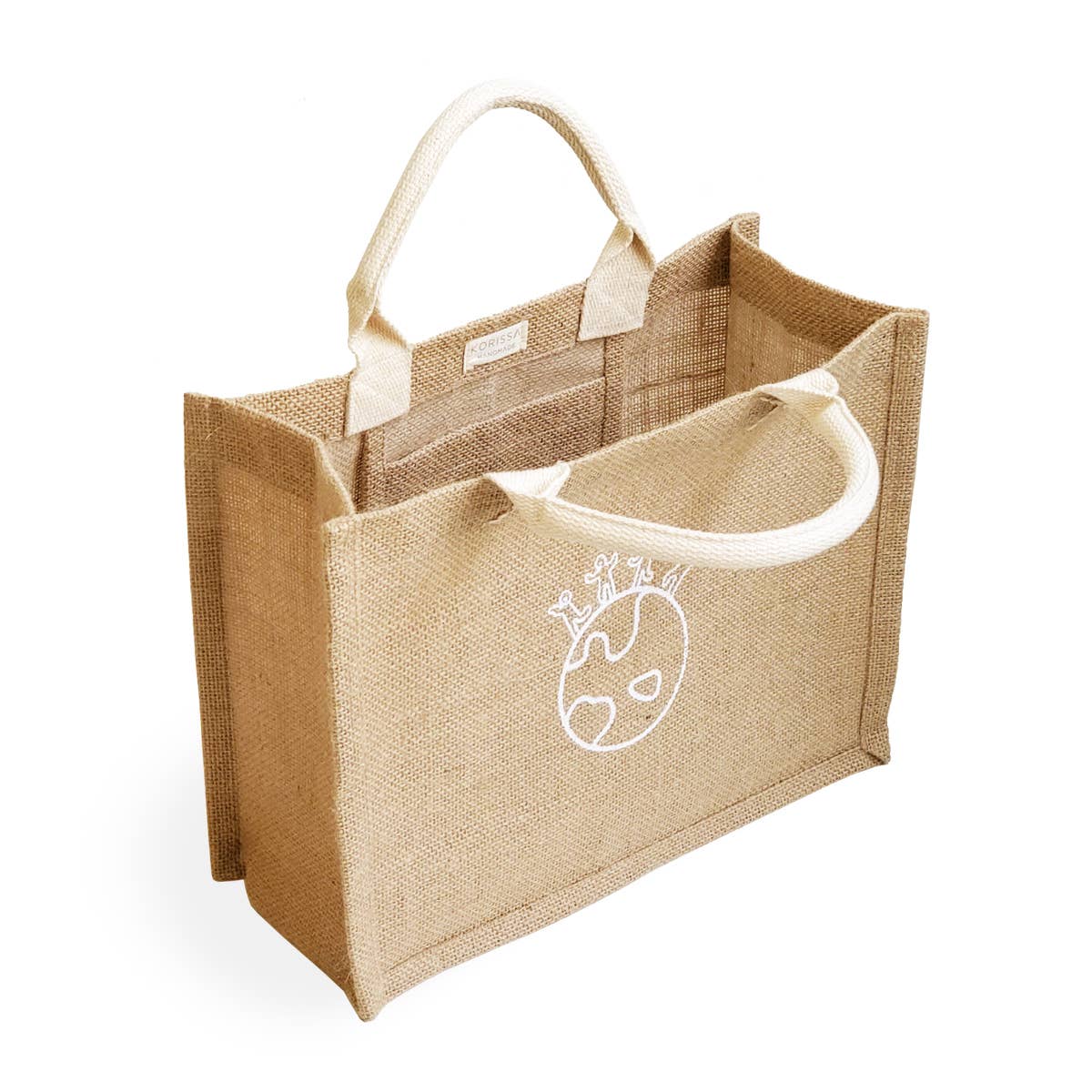 Handmade Burlap Jute Tote l Gift Bag - Earth