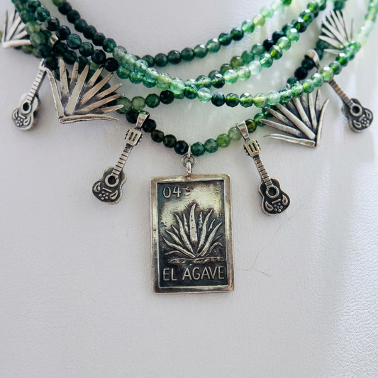 Green Onyx Sterling Silver Statement Necklace | Handmade Mexican Jewelry by Gabriela Sánchez Guadalajara
