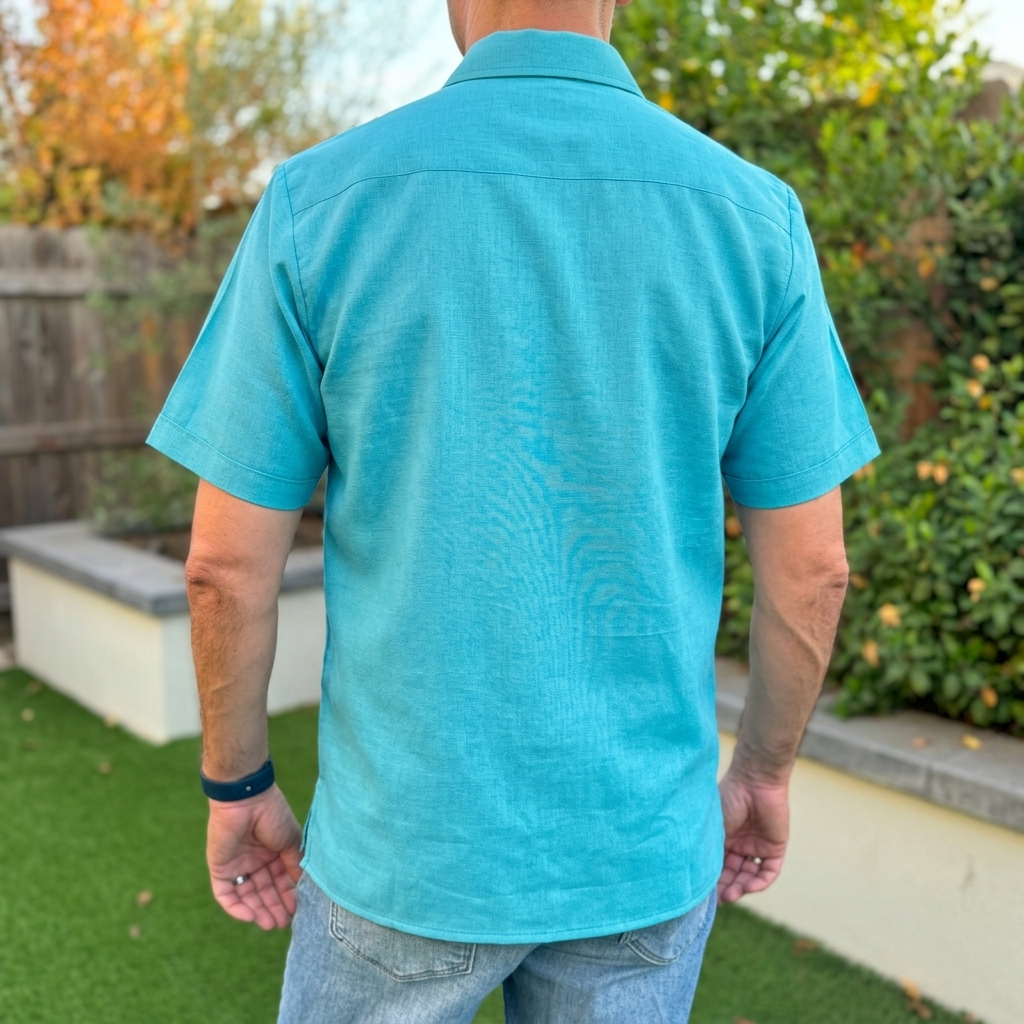Authentic Mexican button-up shirt with botanical embroidery