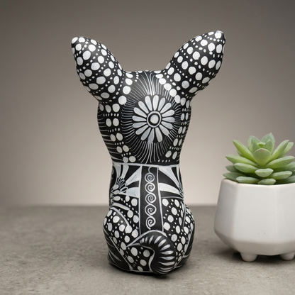 Hand Painted Mexican Ceramic Dog Figurine | Tonalá Folk Art Sculpture | Handmade Dog Lover Gift