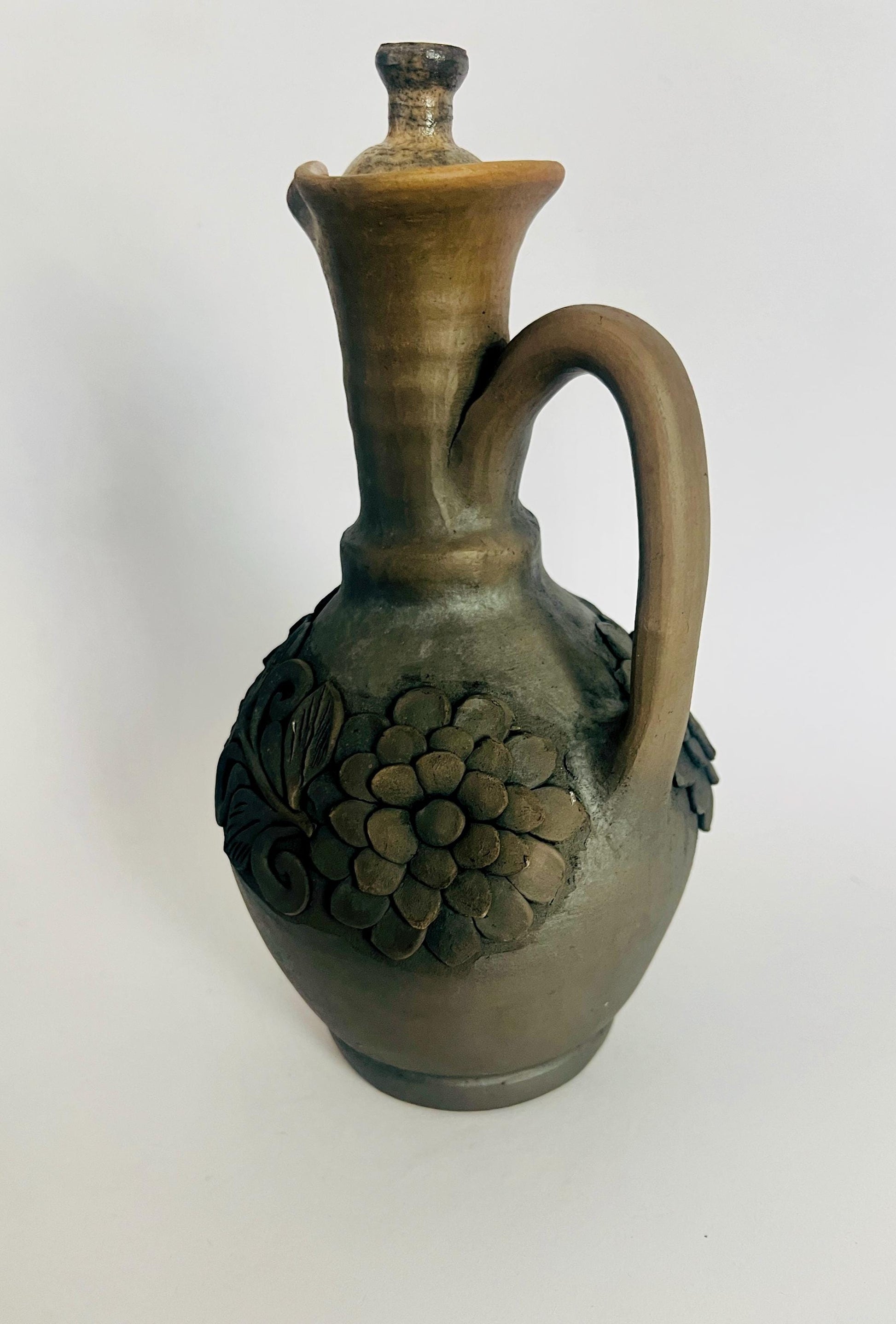 Handcrafted Oaxacan Barro Negro Decanter & Face Shot Cup Set