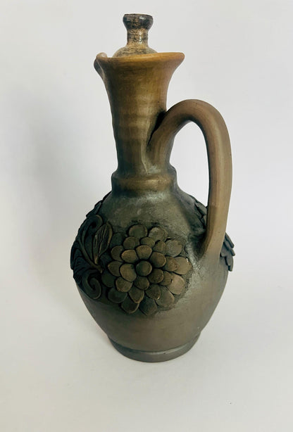 Handcrafted Oaxacan Barro Negro Decanter & Face Shot Cup Set