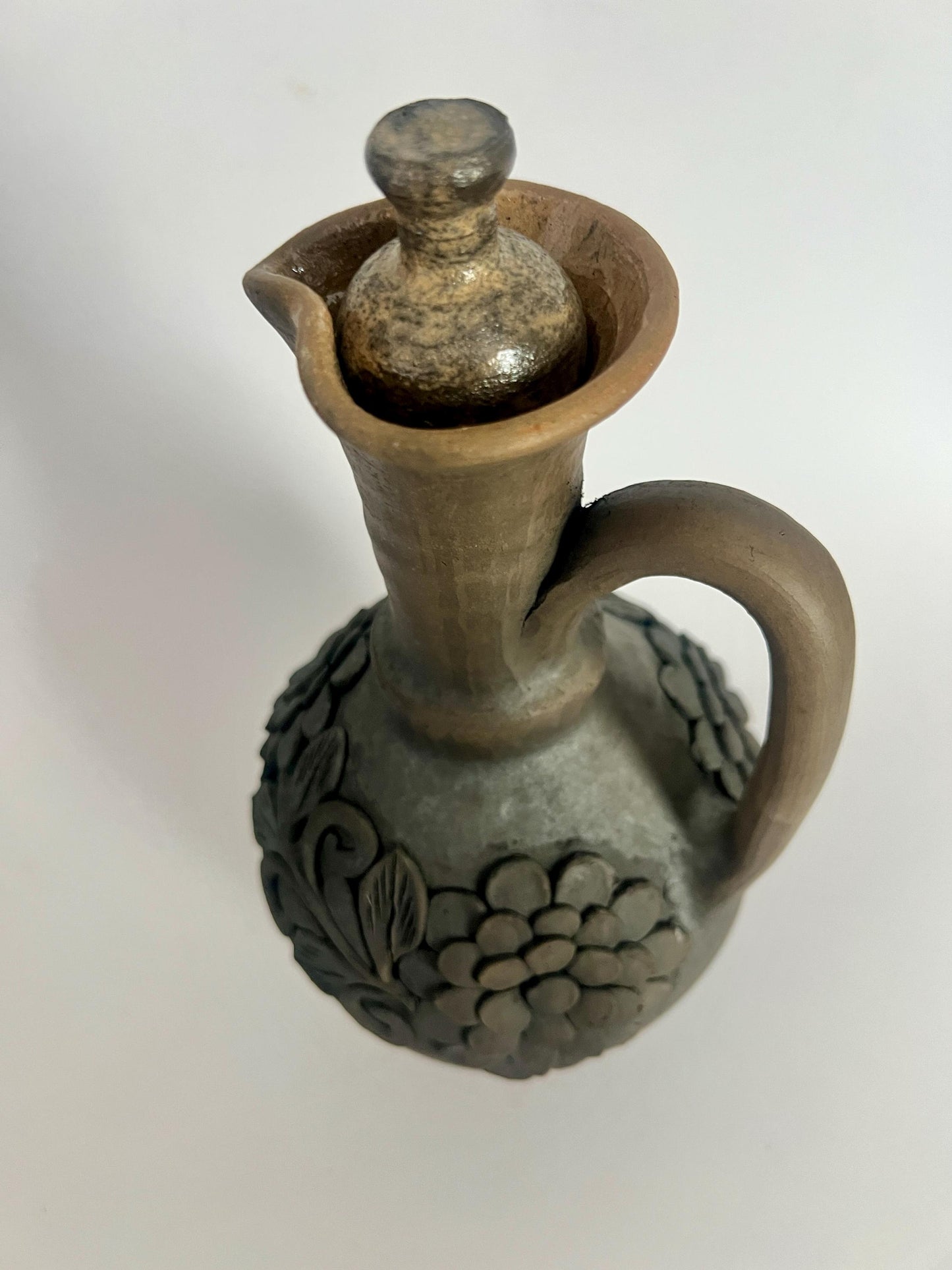 Handcrafted Oaxacan Barro Negro Decanter & Face Shot Cup Set