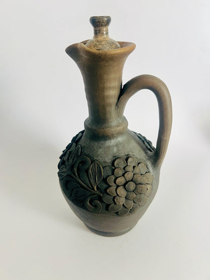 Handcrafted Oaxacan Barro Negro Decanter & Face Shot Cup Set