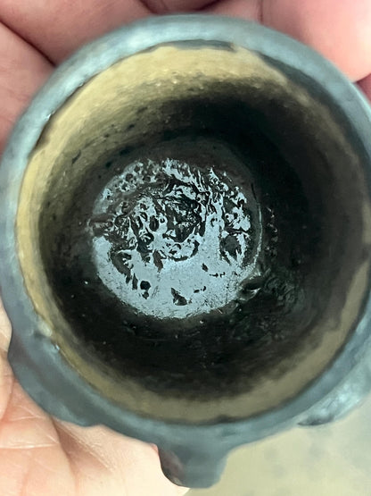 Handcrafted Oaxacan Barro Negro Decanter & Face Shot Cup Set