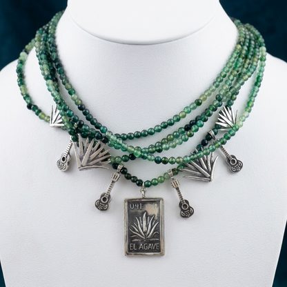 Green Onyx Sterling Silver Statement Necklace | Handmade Mexican Jewelry by Gabriela Sánchez Guadalajara