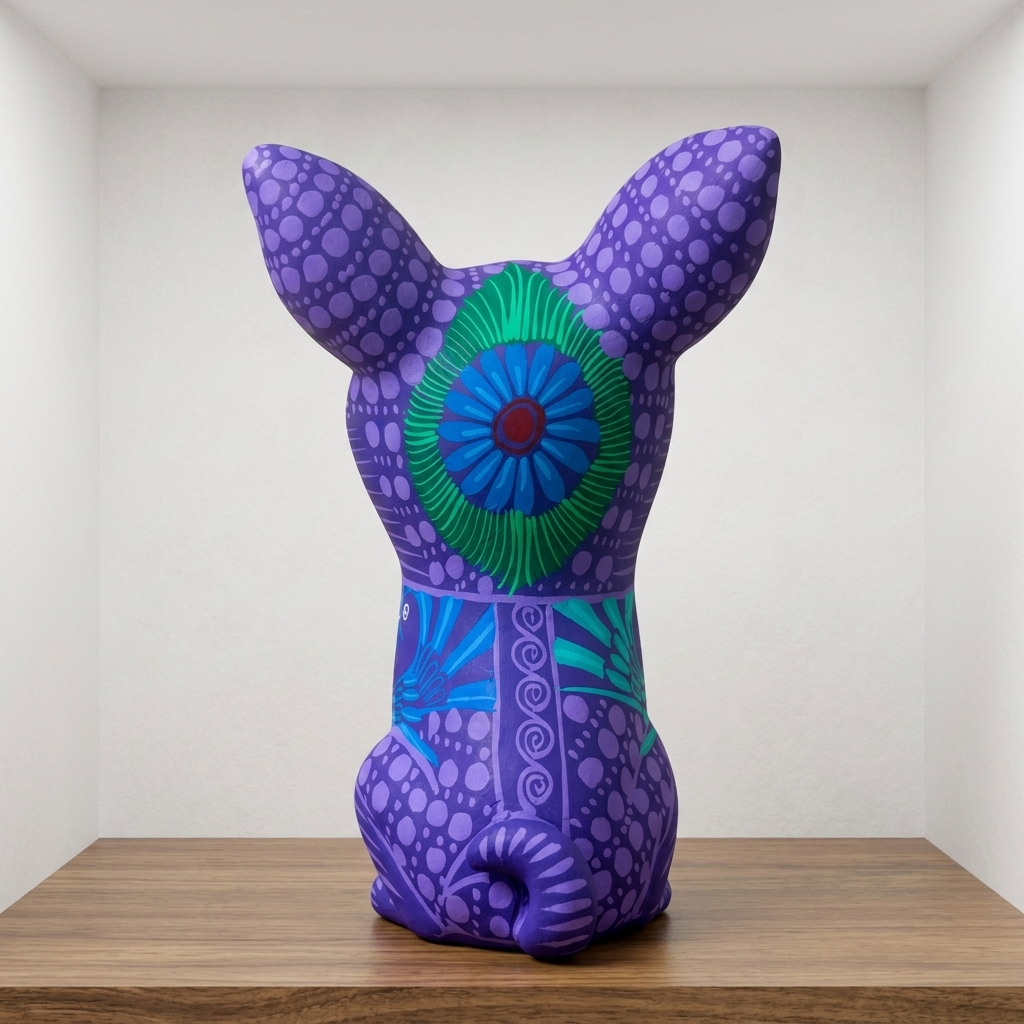Hand Painted Mexican Ceramic Dog Figurine | Tonalá Folk Art Sculpture | Handmade Dog Lover Gift