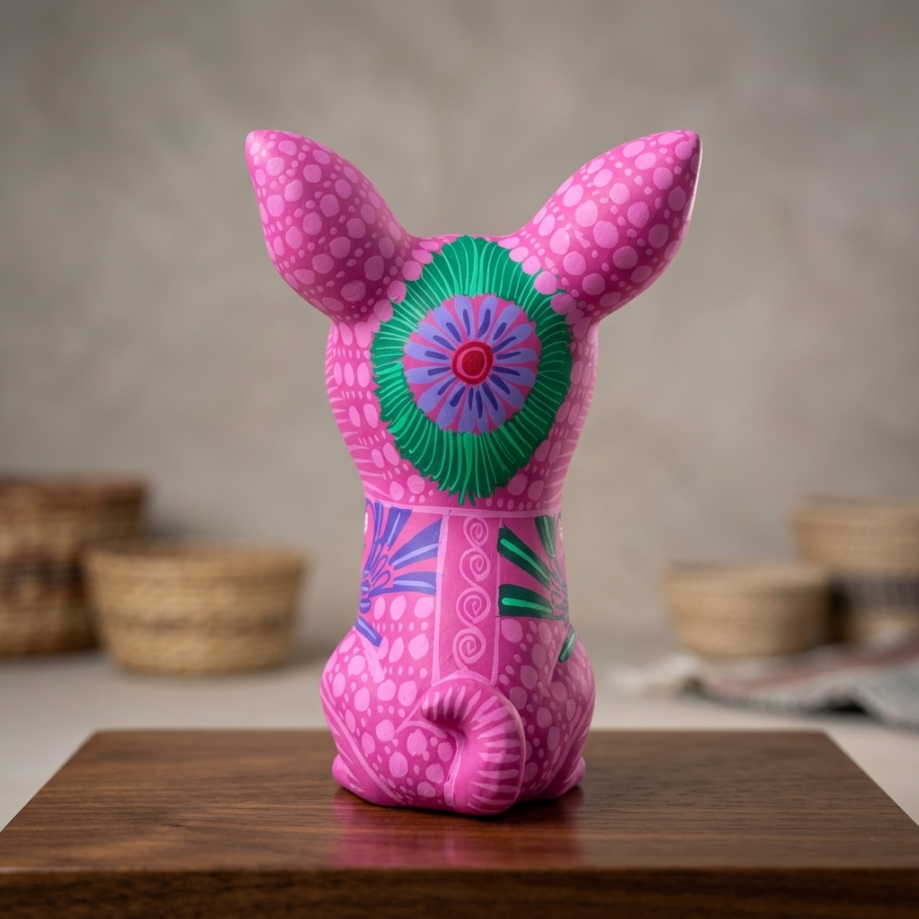 Hand Painted Mexican Ceramic Dog Figurine | Tonalá Folk Art Sculpture | Handmade Dog Lover Gift