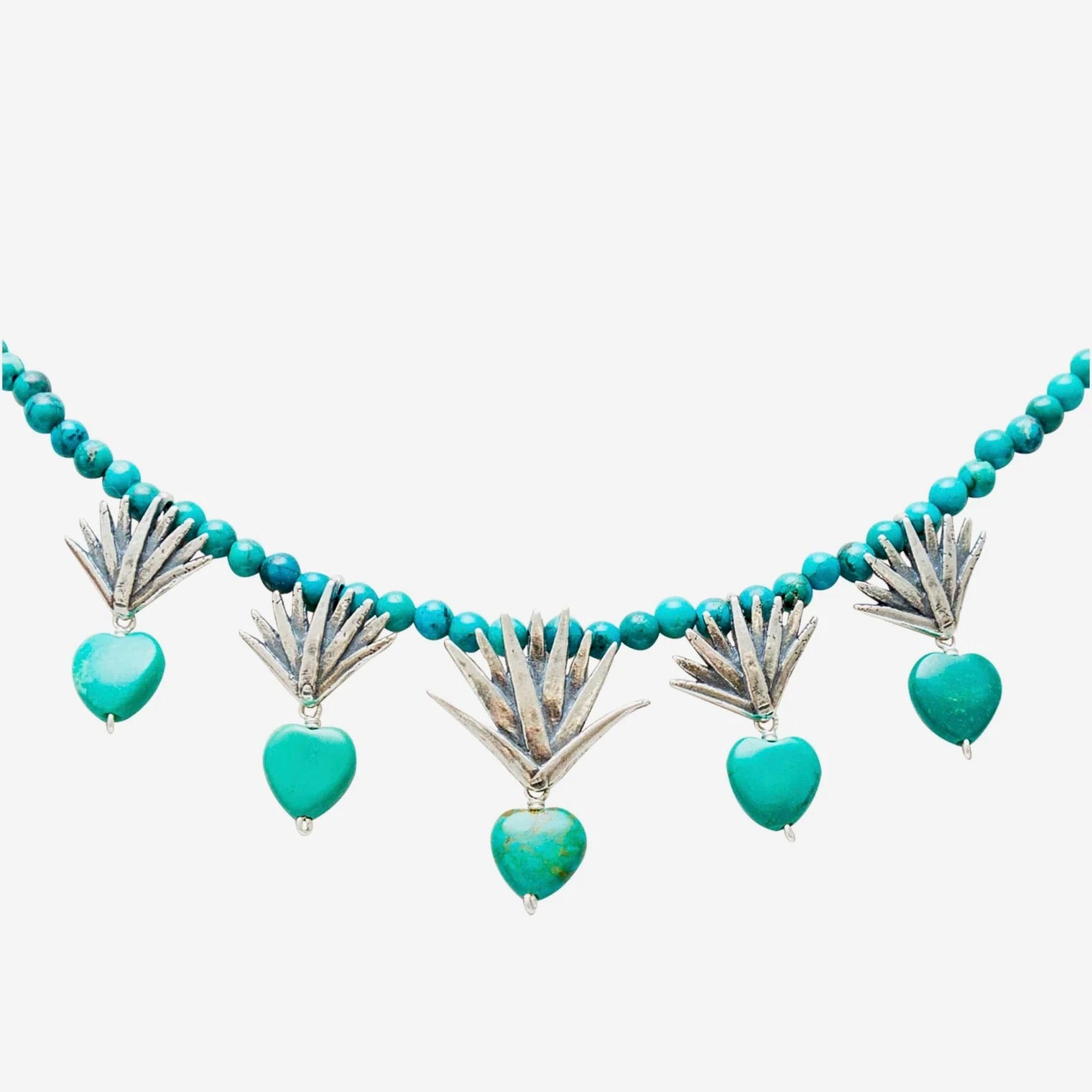 Turquoise Agave Necklace – Sterling Silver Handmade Mexican Jewelry