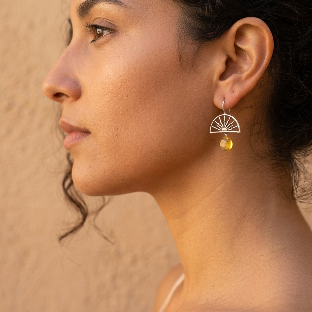 Ray of Sunshine Sterling Silver Earrings – Handmade Mexican Celestial Jewelry by Gabriela Sánchez