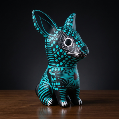 Hand Painted Mexican Ceramic Dog Figurine | Tonalá Folk Art Sculpture | Handmade Dog Lover Gift