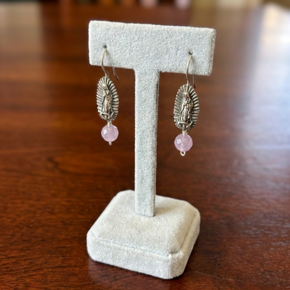 Virgen de Guadalupe Amethyst Jewelry Set – Sterling Silver Necklace & Earrings