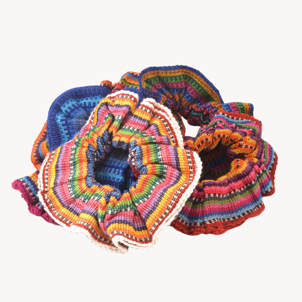 Guatemala Cotton Hair Scrunchies Tie Elastic Woven Multicolor